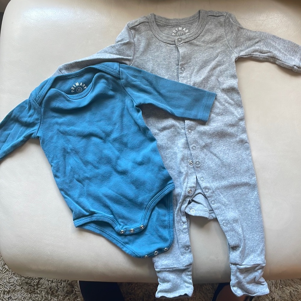 Primary romper and onesie